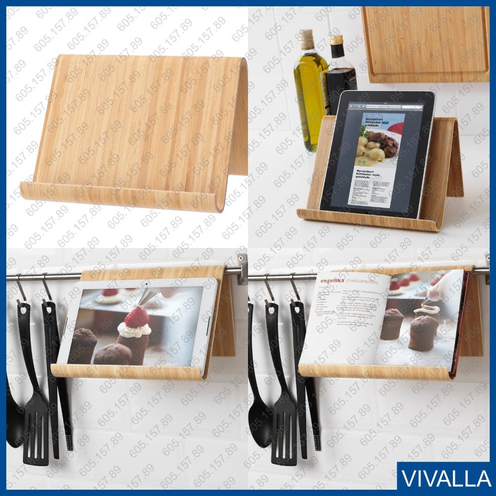 NEW - IKEA VIVALLA Tablet Ipad stand, bamboo, 10 1/4x6 3/4 " - Picture 3 of 4
